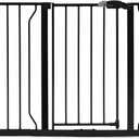 Regalo Safety 29-49" Easy Step Extra Wide Baby Gate for Doorways & Bottom of Stairs, Pressure Mounted Safety Gate with Door for Babies, Toddlers & Pets, Black