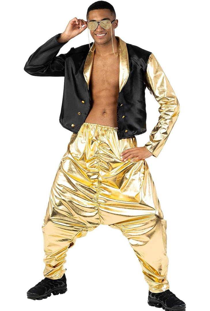 Morph Mc Hammer Costume - Mens 80s & 90s Rapper & Disco Pants Costume XL