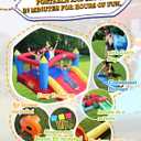 ACTION AIR [Updated Version] Bounce House, Inflatable Bouncer with Air Blower, Jumping Castle with Slide, Family Backyard Bouncy Castle, Durable Sewn with Extra Thick Material, Idea for Kids (C-9745)