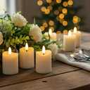 Simplelight Ivory Flameless Votive Candles with Timer, Realistic Black Wick Fall Candles Battery Operated, Battery Included, D 1.8 X H 3.1, Set of 6 for Halloween, Holiday Decoration (Ivory)