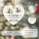 8 x Funny Sister Christmas Ornament 2025 - Cute Soul Sister Gifts for Women, Ceramic Ornament for Christmas Tree Decorations, Unique Far Away Sister Presents, Birthday Gifts for Sisters Bestie