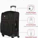 SWISSGEAR Sion Softside Expandable Spinner Luggage Durable Lightweight Travel Suitcase, Black, 2-Piece Set (21/29)