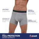 KARSWATT Washable Urinary Incontinence Underwear for Men, 5" Longer Leg Front Absorbent Boxer Brief for Bladder Control (Medium, Gray) (M)
