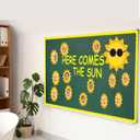Fuutreo Summer Sun Sunshine Bulletin Board Decoration Set Yellow Sun Paper Cutout Classroom Decor for Boy Girl DIY Craft Photo Summer Kindergarten Preschool Party Favor Supply