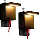 2 Ps Dusk to Dawn Outdoor Wall Light with GFCI Outlet,Modern LED Outdoor Porch Light with Outlet Built-in,3000K Warm Yellow Outdoor Sconce,IP66 Waterproof Wall Mount External Security Light(2 Pack)