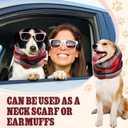 Geyoga 3 Pcs Snood for Dogs Ears Wrap Red Black Plaid Dog Calming Earmuffs Winter Puppy Hats Noise Cancelling Anxiety Relief Puppy Hoodies for Christmas Wearing in Bathing Grooming Ear Care(Large)