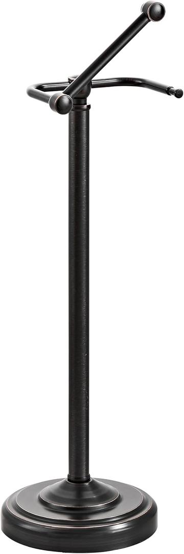 Toilet Paper Holder Stand, Oil Rubbed Bronze Toilet Paper Holder Free Standing, Post Pivoting Design & Stable Weighted Base SUS304 Stainless Steel for BathroomMega Roll (22"H - No Storage)