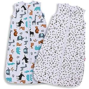 Lictin Baby Sleep Sack 0.5 Tog - 2 Pack Toddler Sleeping Sack 18-36 Months, Summer Baby Sleeping Bag, Sleeveless Baby Wearable Blanket with Adjustable Length and 2-Way Zipper