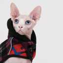 Sphynx Cat Windproof Turtleneck Jacket, Cat Puppy Warm Fleece Hoodie Fall and Winter,Easy to Wear Cat Coat with Velcro,Neck and Chest Adjustable Sweater (XS (1-2lbs)