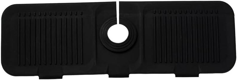 Silicone Faucet Handle Drip Catcher Tray, 2 in 1 Absorbent Silicone Mat, 45cmx15cm kitchen sink mat sink protector mat, silicone draining mat around tap (Black, A)