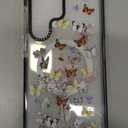 for Samsung Galaxy S23 Ultra Case for Women - Girls Funny Cute Design Compatible with Magsafe Magnetic Ring Holder Stand Butterfly Flower Phone Covers Aesthetic Girly TPU Funda for S23 Ultra