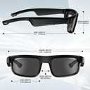 Smart Glasses, Polarized Bluetooth Sunglasses with Speaker, Voice Assistant, Open Ear, UV Protection Outdoor Audio Glass