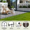 BOWDIMS Garden Fence Animal Barrier - 10 Panels, 32 in(H) x 24 ft(L) No Dig Garden Fence, Arched Decorative Garden Fence Border with Ground Stakes, Rustproof Metal Fencing for Yard Patio Dog Rabbit