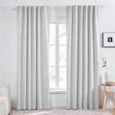 Deconovo Blackout Curtains, Thermal Insulated, W52 x L84 2 Panels, Back Tab, Machine Washable, Room-Darkening Drapes for Bedroom/Living Room Greyish White
