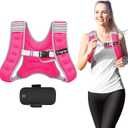 Fragraim Weighted Vest for Women Men - 8lb/10lb/12lb/16lb/22lb/25lb/30lb Weight Vest with Reflective Stripe, Detachable Phone Pouch, Ideal for Walking, Strength Training, Running, Workout, Cardio (Rose)