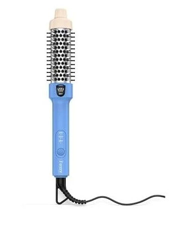 Farery Mini Thermal Brush for Short Hair, 1.2 Inch Ionic Heated Curling Brush, 3 Heat Settings up to 410°F, Tourmaline Ceramic & Keratin Barrel, Dual Voltage Travel Hot Brush with Cool Tip