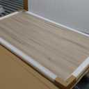 Kaboon Universal Tabletop 45.67"x23.62", Solid One-Piece Melamine Table Top, Double Desk L-Desk DIY, Home and Office, Oak/Grey Tone