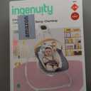 Ingenuity SimpleComfort Compact Baby Swing, Rotating Seat Swings in 3 Directions, 6 Speeds, 8 Melodies & 3 Nature Sounds, Ages 0-9 Months, Up to 20 Pounds - Chambray