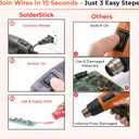 Heat Gun for Soldering with Adjustable Temperature Control Lightweight Ergonomic SolderStick Heat Tool, IP67 Waterproof, Fast Heating for Heat Shrink Tubing, Electrical Repairs & DIY Use