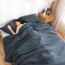 COTTEBED Silky Soft Queen Size Comforter Sets 3 Pieces Blanket Down Comforter with Pillowshams, Lightweight All Season, Washed Polycotton Microfiber for Full Queen Sized Bed, Dark Dusty Blue Grey