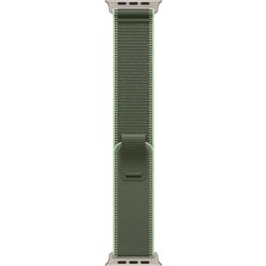 Apple Watch Band - Trail Loop - 49mm - Green/Neon - M/L - Natural Titanium Finish