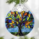 Tree of Life Stained Glass Ornament, Christmas Ornaments Christmas Tree Decorations, Holiday Decor, Stocking Stuffer, Gift Idea, Tree of Life Gift, Gifts for Friend and Family, Set Of 3