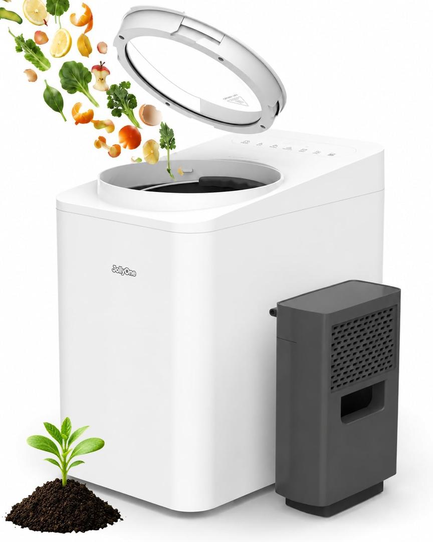 Odorless Electric Kitchen Composter 4.5L, Quiet 45dB for Home | Auto Clean, Large Carbon Filter Odor Control, Process Food Waste to Fertilizer in 4-8H, Countertop Mill Composter for Indoor