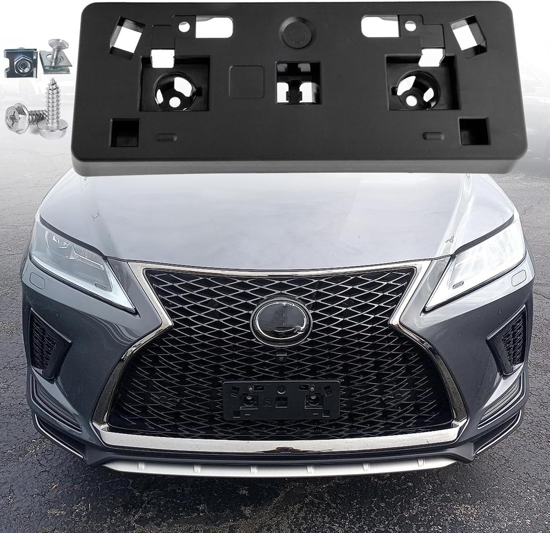 FASTCHE Front License Plate Frame Compatible with 2020 2021 2022 Lexus RX350 RX450h RX350L with F Sport Package Front Bumper License Plate Holder Mounting Bracket Replace # 521140E190 LX1068137