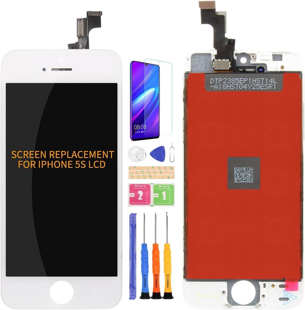 for iPhone 5S/SE 2016 Screen Replacement for iPhone SE A1662 LCD Digitizer Repair Kits for iPhone 5STouch Screen Display Assembly Replacement A1723 A1724 A1453 A1457 A1518 A1528 A1530 A1533(White)