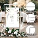 Wedding Sign Holder, Adjustable Welcome to Our Wedding Sign Stand W/Design Bundle & Leather Sign Hanging Straps, Heavy Duty Easel Stand for Sign, Wedding Seating Chart Stand, Easel for Display (White)