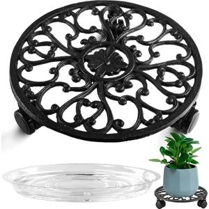 2WAYZ Plant Stand with Wheels - Heavy-Duty Rolling Plant Caddy - Dolly Base with Roller for Large Potted Plants and Flower Pot - Ideal for Indoor and Outdoor Planters - Black