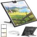 A3 Light Board Diamond Painting, Rechargeable Battery Light Box Tracing, Diamond Art Light Board with Stand and Clip, for Drawing, Sketching, Animation