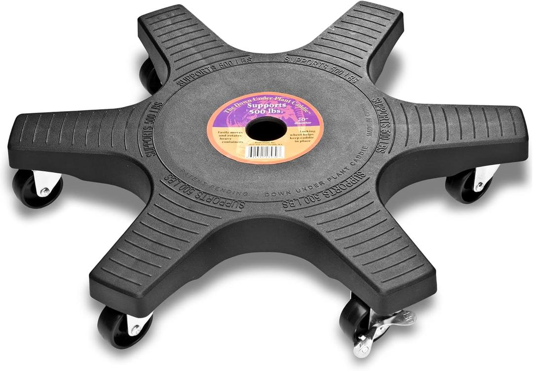 Bosmere 20" Plant Caddie - Heavy-Duty Rolling Plant Stand with Locking Wheels, 500 lb Capacity  Durable Plant Caddy for Indoor/Outdoor Use, Charcoal