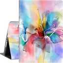 ipad 10.2 Case 7th/8th/9th Generation Cover 2019/2020/2021, Vimorco Soft Rubber Back Cover, Protective Leather Case, Adjustable Stand Auto Wake/Sleep Smart Case (colorful Abstract Flower)
