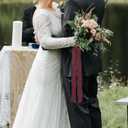 Pretty Jolly Burgundy Silk Satin Ribbon for Flower Bouquet 4 Rolls 1 1/2 Inch x 5Yd Handmade Frayed Fabric Ribbons for Gift Wrapping,Crafts,Baby Shower,Wedding Invitations,Hair Bows and Holiday Decor