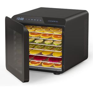 CROWNFUL Food Dehydrator Machine, 7 Stainless Steel Trays, Large Drying Space Dehydrated Dryer, Adjustable Timer and Temperature Control, Dryer for Jerky, Fruit, Meat, Herbs, 30+ Free Online Recipes