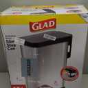 Glad Slim Can with Clorox Odor Protection - Narrow Kitchen Garbage Bin with Soft Close Lid, Step On Foot Pedal and Waste Bag Roll Holder, Stainless Steel, 12 Gallon/45 Liter