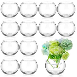 12 Pcs Fish Bowl Bubble Vase Bulk,3.5"h X 3.94"w