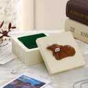 Christmas Highland Cow Trinket Keepsake Decorative Jewelry Box Gifts for Women Cow Lovers Themed Decor Decorations, Home Room Ring Earrings Necklace Organizer Holder Vintage Wooden Box