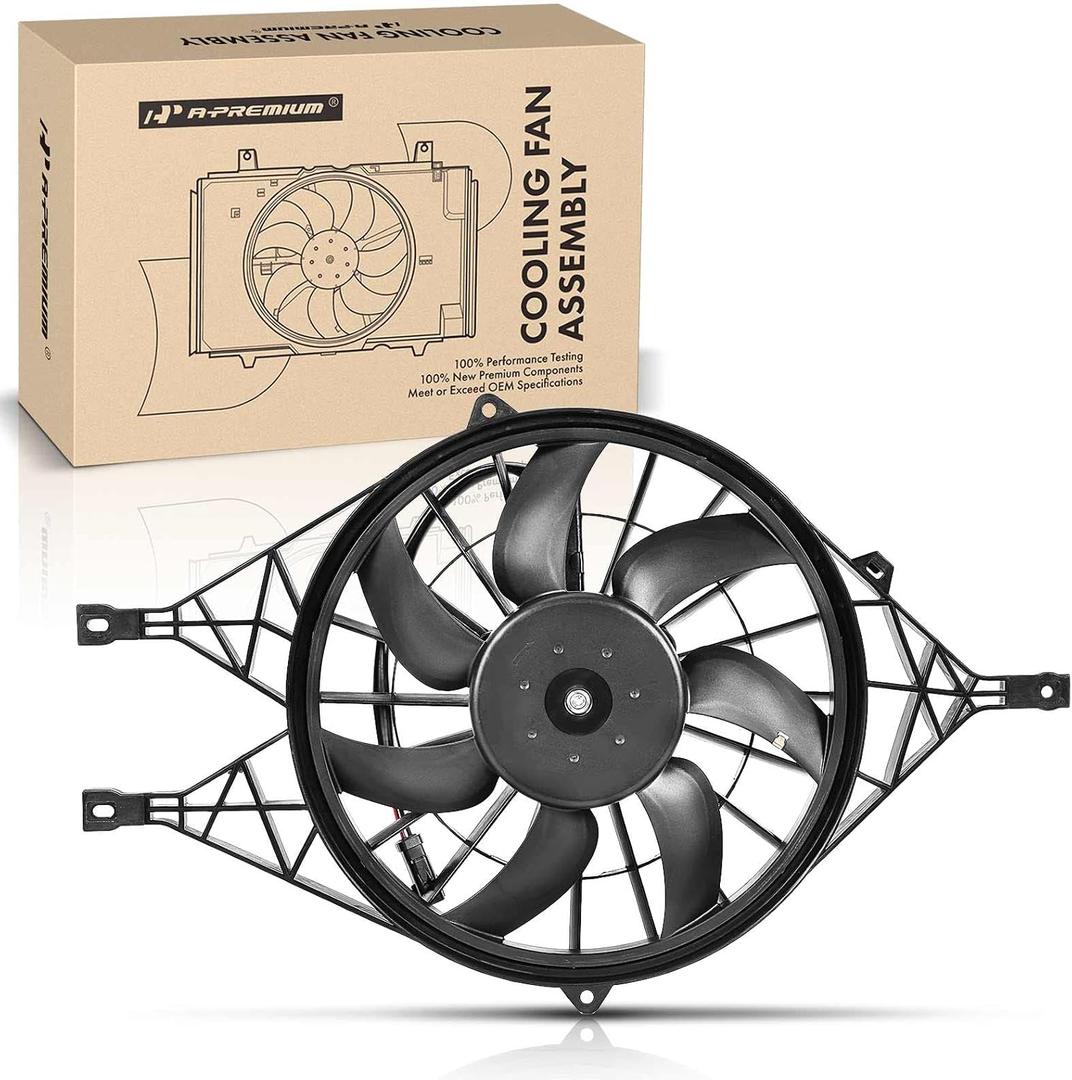 A-Premium Engine Radiator Cooling Fan Assembly Compatible with Select Dodge Models - Durango 2000-2003, Dakota 2000-2004 - Replace# 52028939AD, 52030033AC