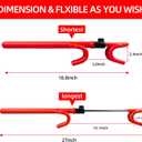 Steering Wheel Lock - Heavy Duty Anti-Theft Car Device with Double Hooks Design for Enhanced Vehicle Protection,Adjustable Length Locking with 2 Keys Universal Fit(RED)