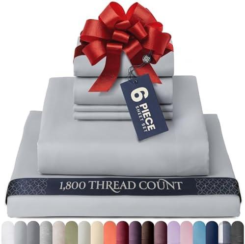 BELADOR Silky Soft Cali King Sheet Set -Luxury 6 Piece Bed Sheets for California King Size Bed, Secure-Fit Deep Pocket Sheets with Elastic, Breathable Hotel Sheets & Pillowcase Set, Wrinkle Free