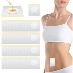 Castor Oil Patches, 100PCS Castor Oil Belly Button Patch Disposable Organic Cotton Self-Adhesive Pads for Belly Button, Anti Leakage Design, Breathable & Portable, No Wash