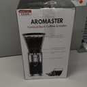 Aromaster Burr Coffee Grinder with 48 Gind Settings, Conical Coffee Bean Grinder for Home Use,Stainless Steel,40 Seconds Adjustable Timer,Anti-static,Easy to Clean with Brush (Lunar Silver)