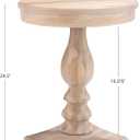 Powell Finley Natural Pedestal Accent Side Table with Round Top, Standard