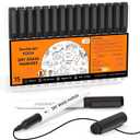 Shuttle Art Dry Erase Markers, 15 Pack Black Magnetic Whiteboard Markers with Erase,Fine Point Dry Erase Markers Perfect For Writing on Whiteboards, Dry-Erase Boards,Mirrors for School Office
