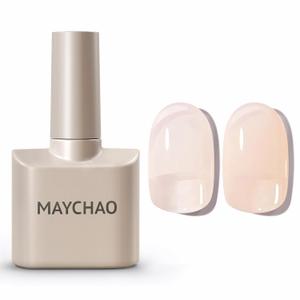 2 x MAYCHAO Jelly Gel Nail Polish -15ML Apricot Jelly Gel Polish Soak Off UV LED Sheer Apricot Nail Polish for DIY Manicure Home Salon Nail Art, 0.5 OZ