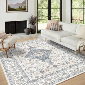 9x12 Area Rug Washable 9x12 Rug for Living Room, Area Rugs for Bedroom or Dining Room (9*12, Beige Cream Grey)
