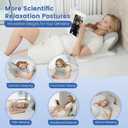 Reading Pillow for Bed, Ergonomic Memory Foam Bed Wedge Pillow for Headboard, Lying, Leaning and Prone, Chin & Back Support Pillows on Bedrest Floor Couch- Gray