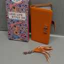 for iPhone 14 Pro Max Case Wallet for Women Leather Folio Designer Luxury Phone Cases with Credit Card Holder Stand Flip Cute Orange Cover Elegant Pretty with Tassel for Apple 14 Promax 6.7"